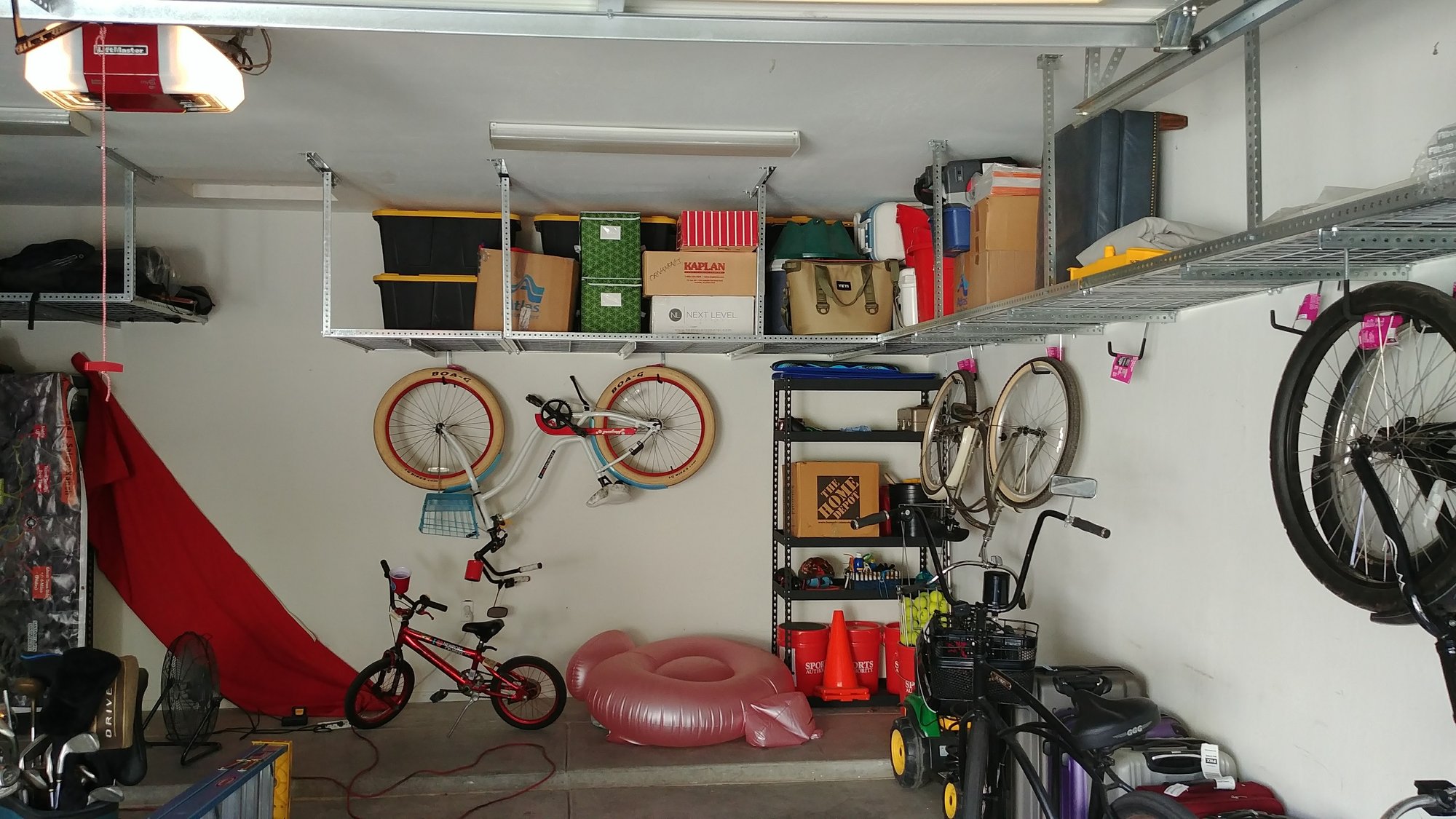 Organized garage space