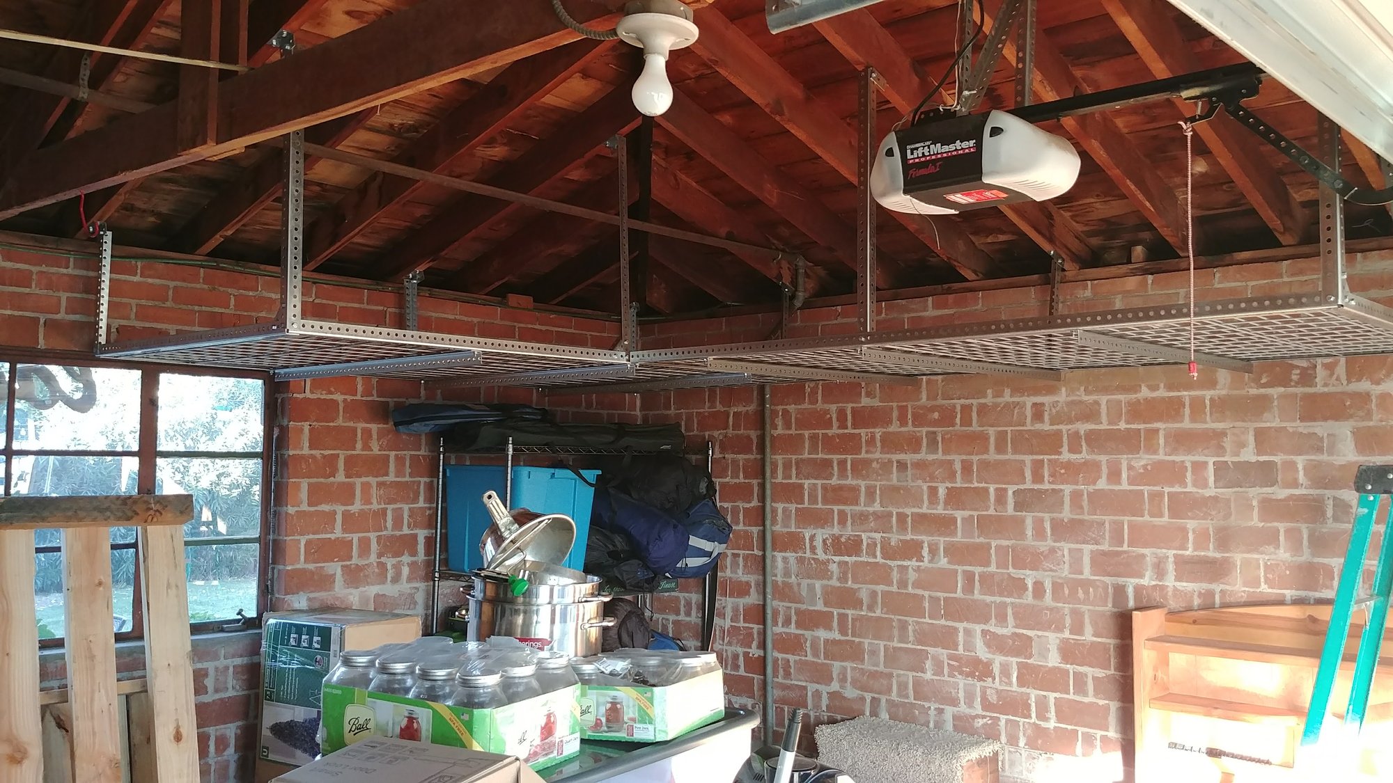 Custom overhead garage storage racks