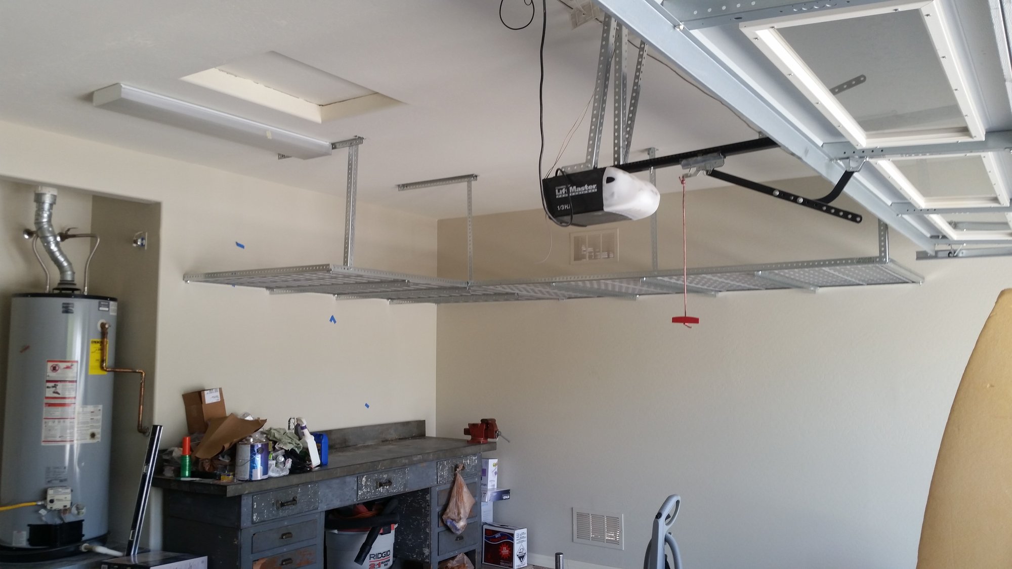 Custom overhead garage storage racks