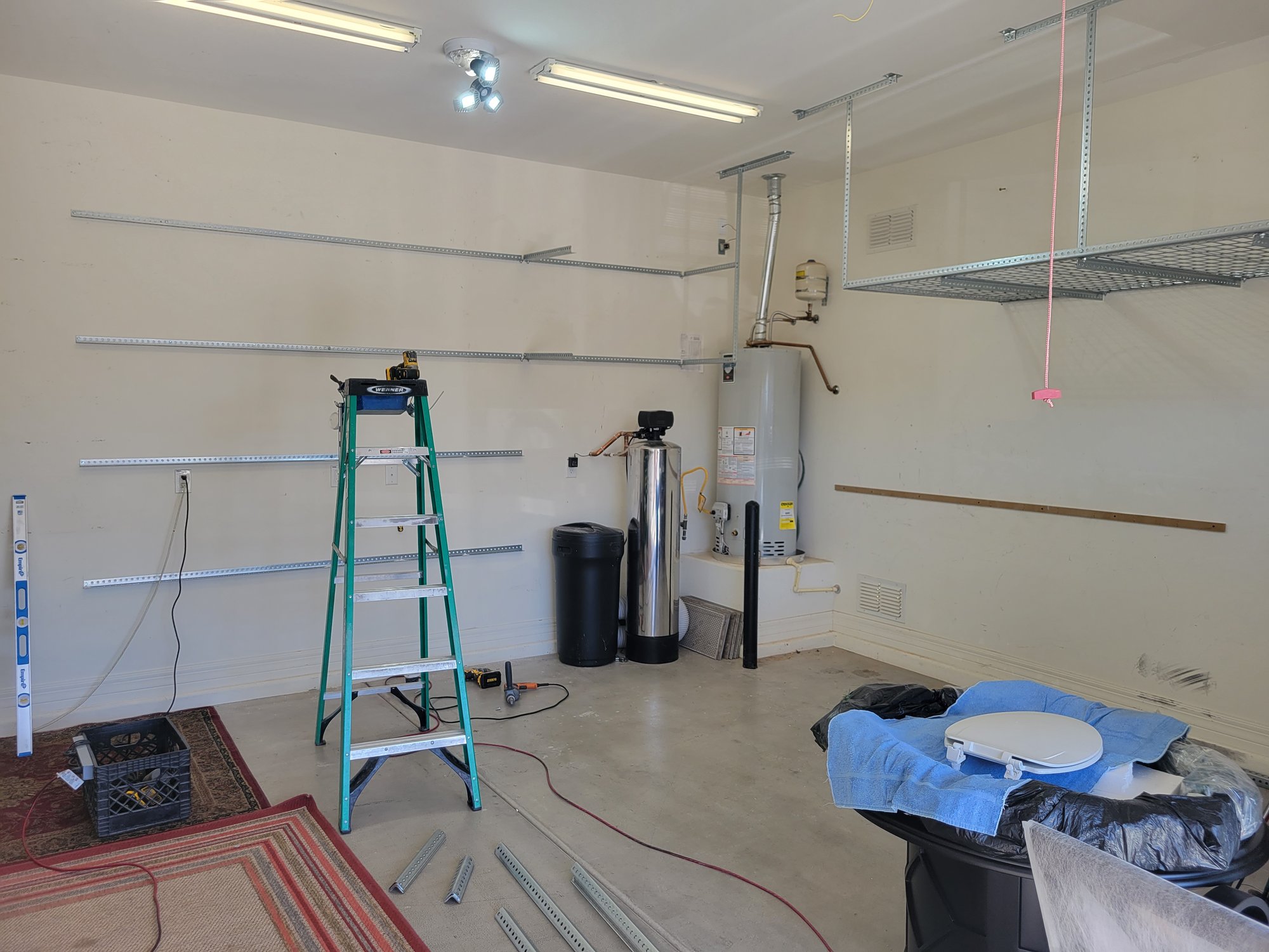 Overhead garage storage racks