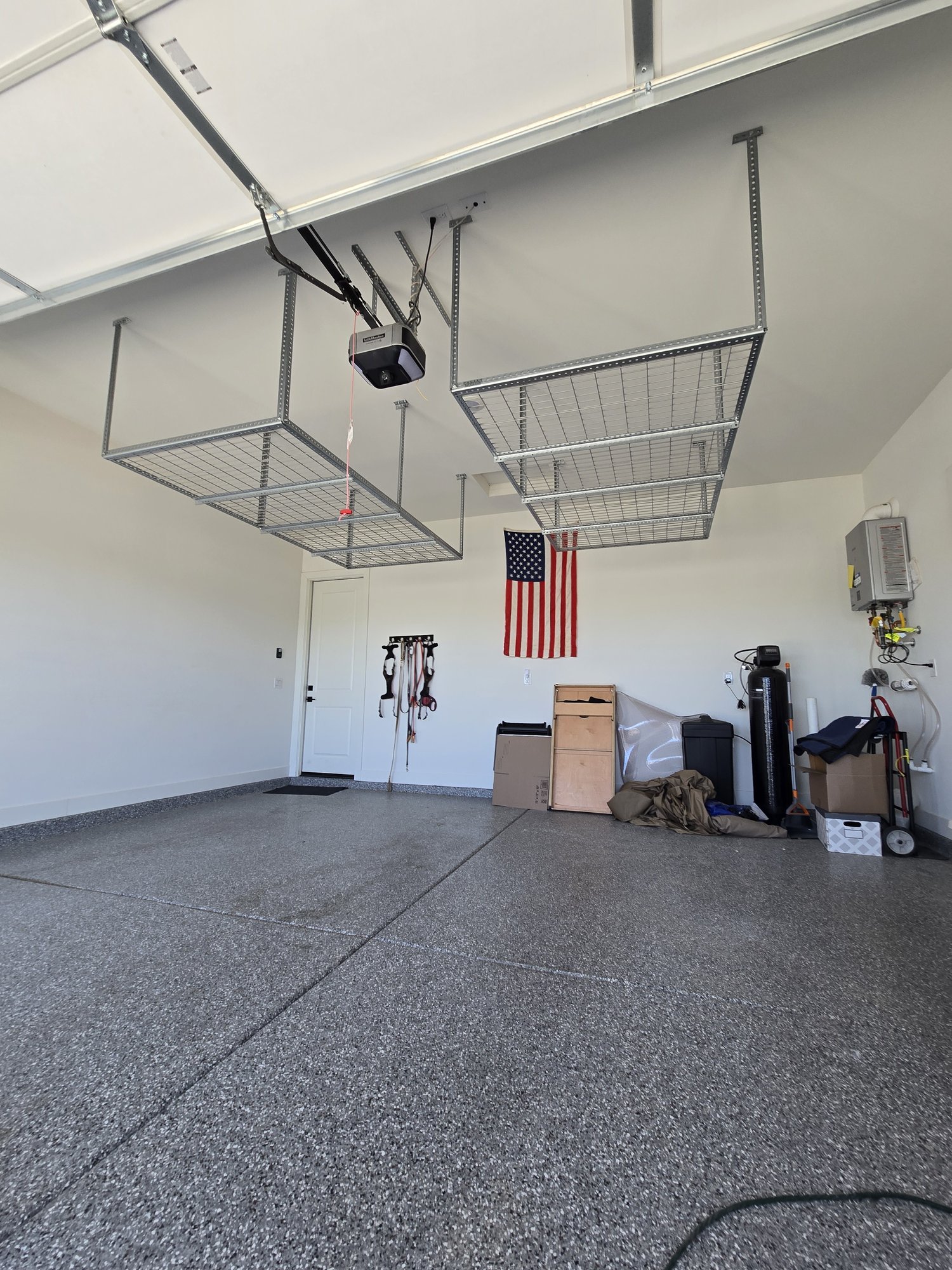 Overhead garage storage racks