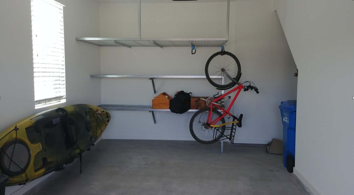 Eight compact 20 inch by 8ft heavy duty steel shelves